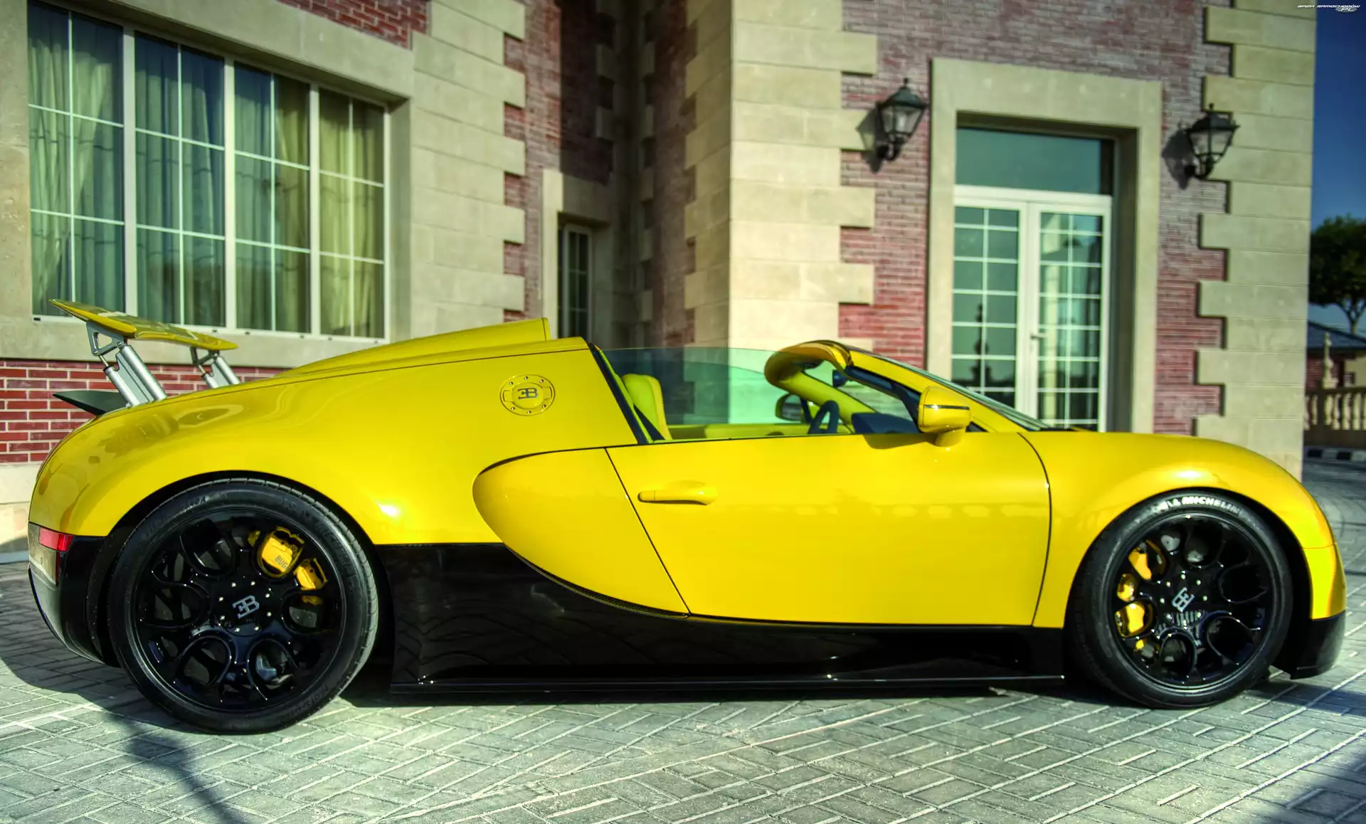 Veyron, 2012, 16, Budynek, Sport, Grand, Bugatti, Żółty, 4