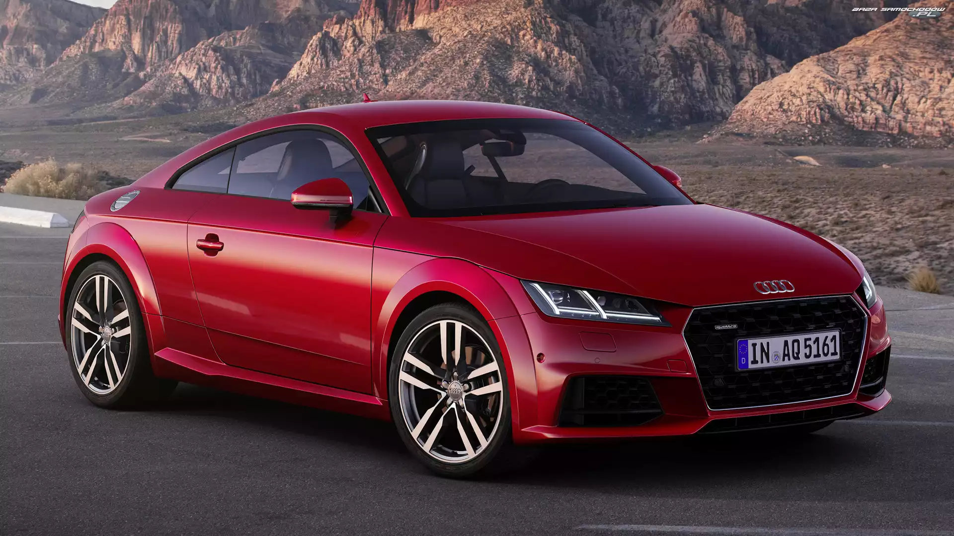 Audi TT, Bok, Czerwone, Przód