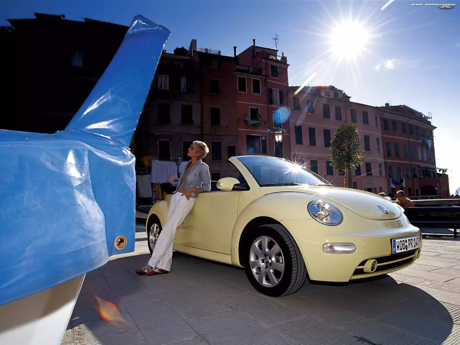 Żółte, Volkswagen New Beetle, Cabrio