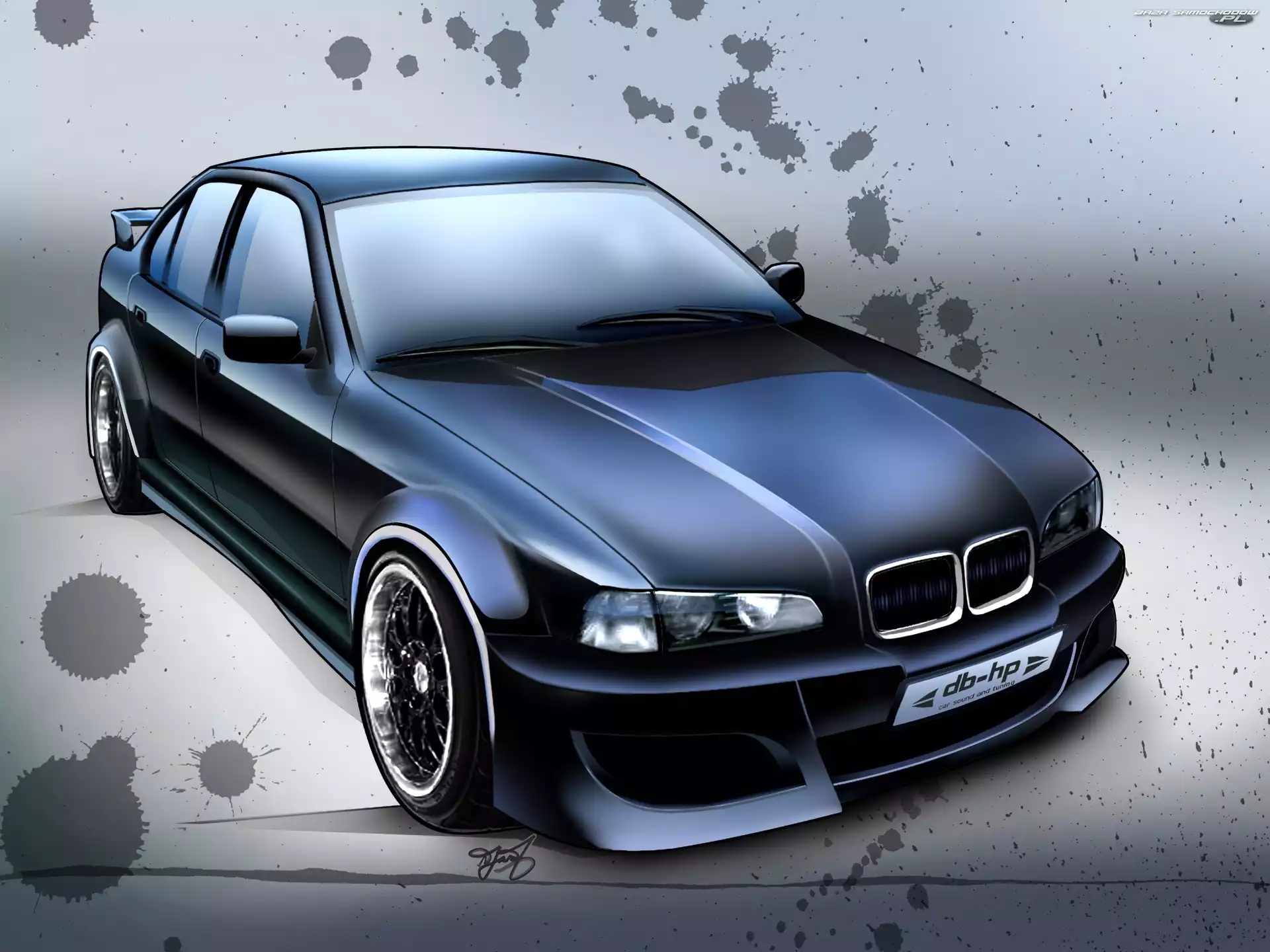 Niebieski, BMW 3, Rysunek, E36