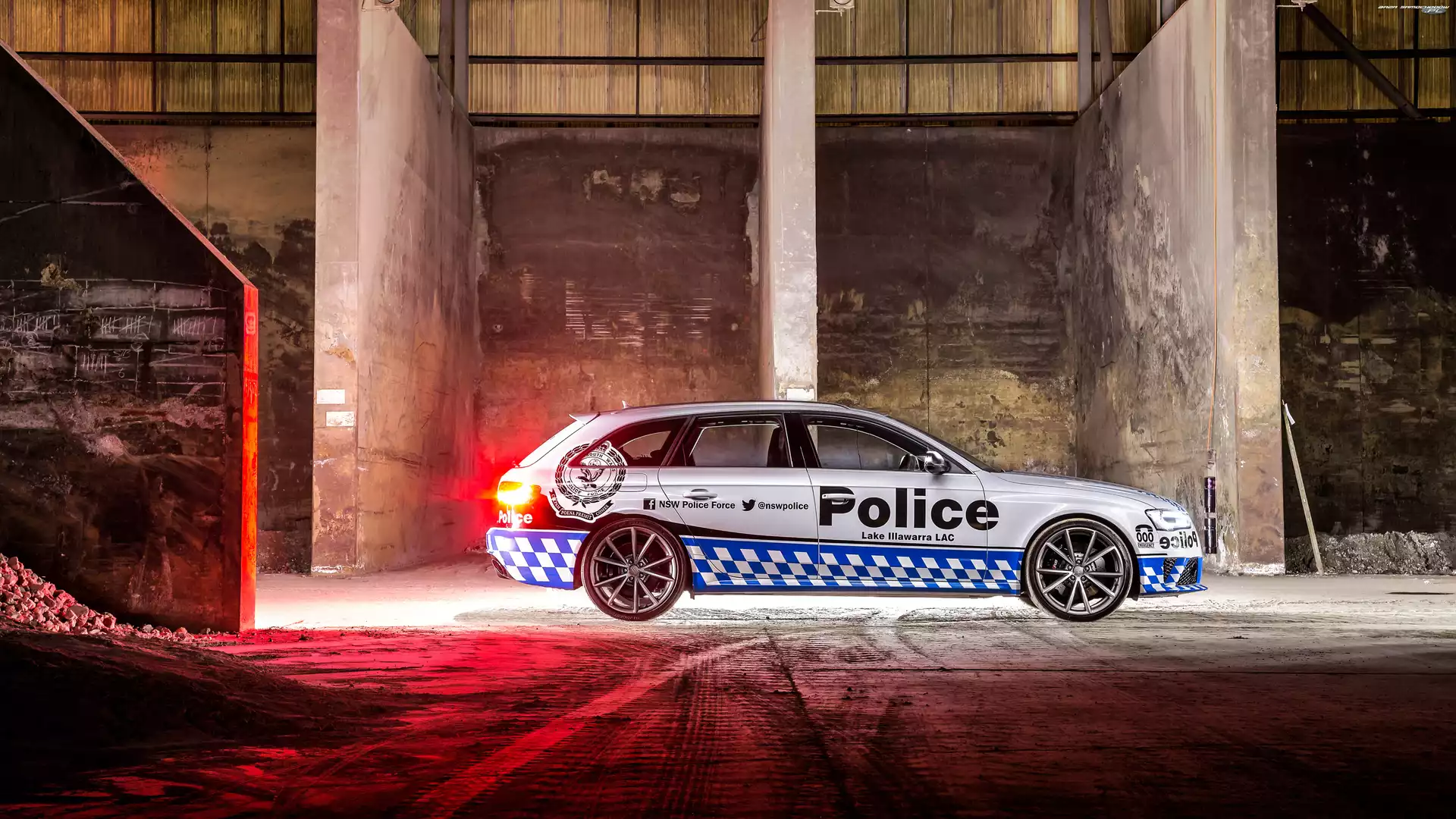 2015, Bok, Policyjny, Samochód, Audi RS4 Avant