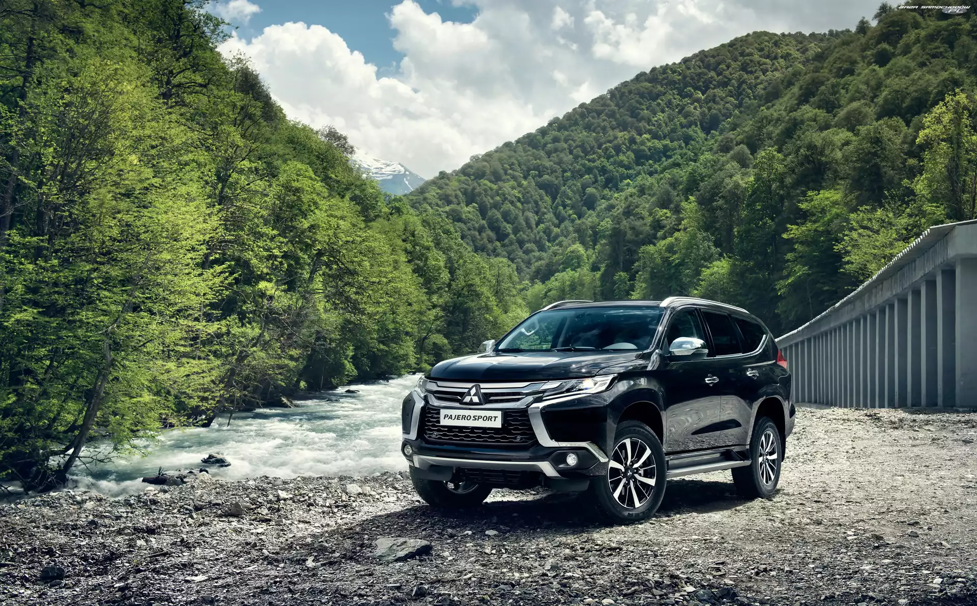 2017, Czarne, Rzeka, Las, Mitsubishi Pajero Sport, Droga