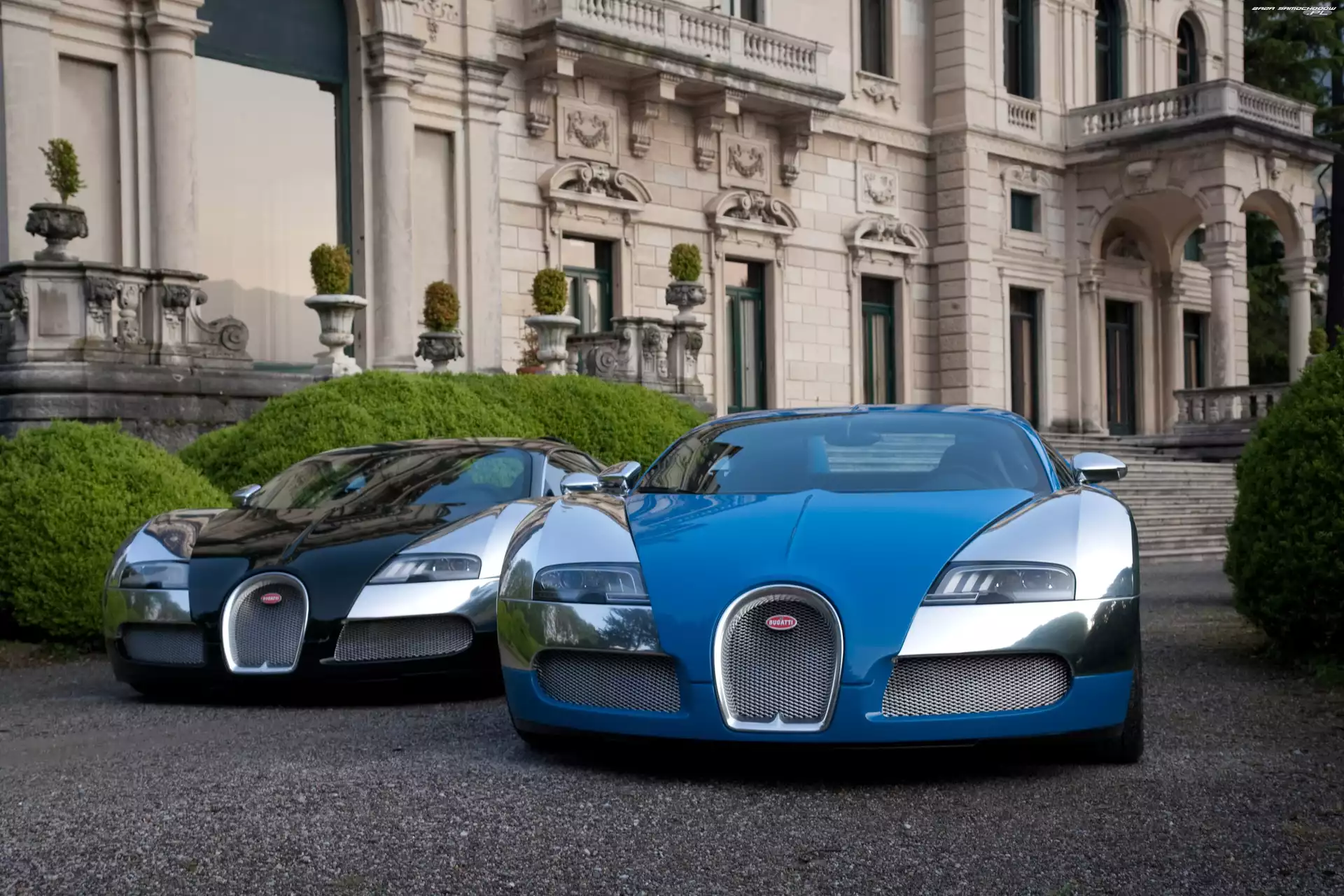 Czarny, Zamek, Niebieski, Bugatti Veyron