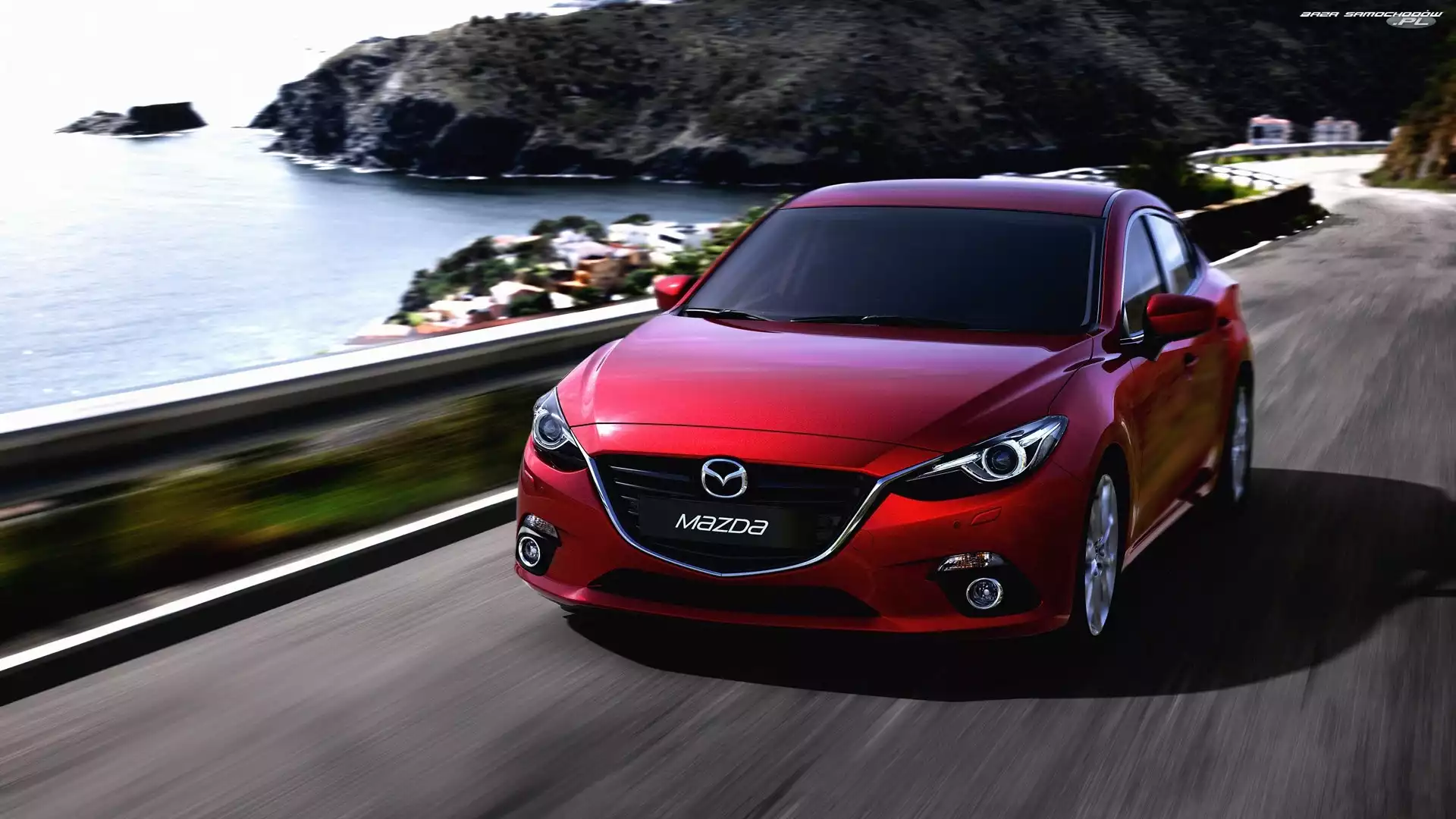 Droga, Skały, Mazda 3, Morze