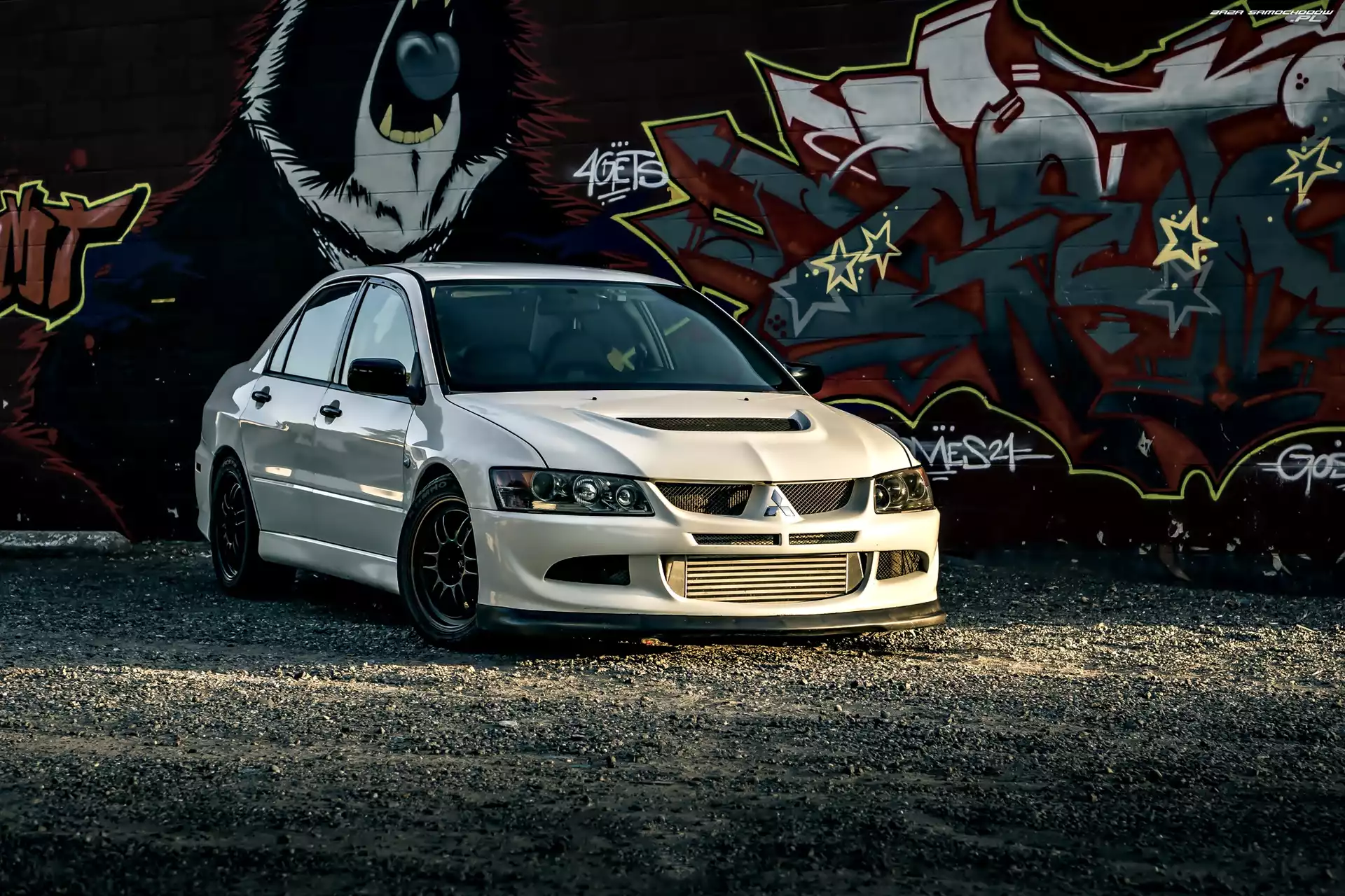 Graffiti, Białe, Mitsubishi Lancer