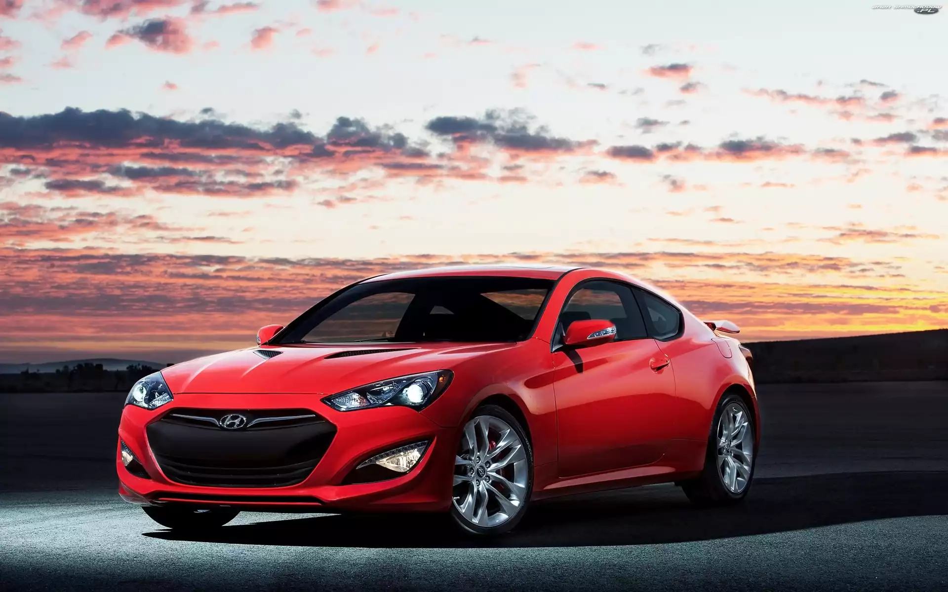 Hyundai, Coupe, Czerwony, Genesis