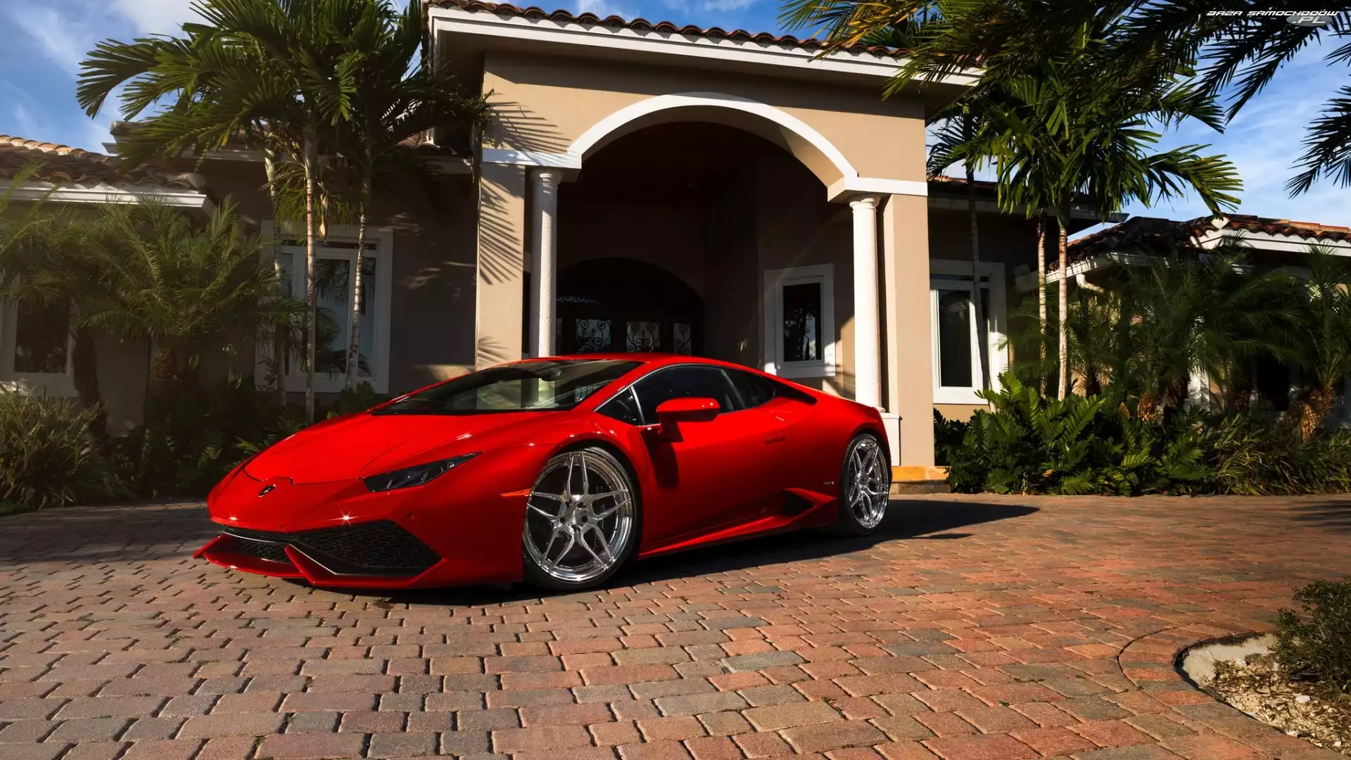 Lamborghini, Dom, Czerwony, Huracan
