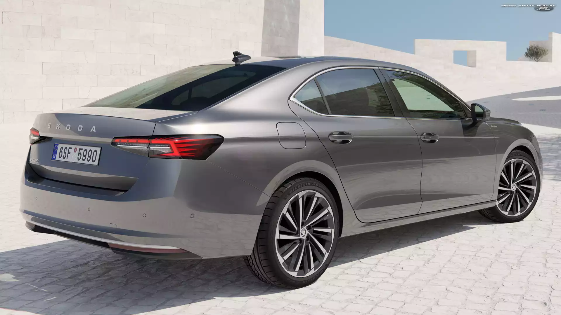 Skoda, Superb, Srebrny, Laurin