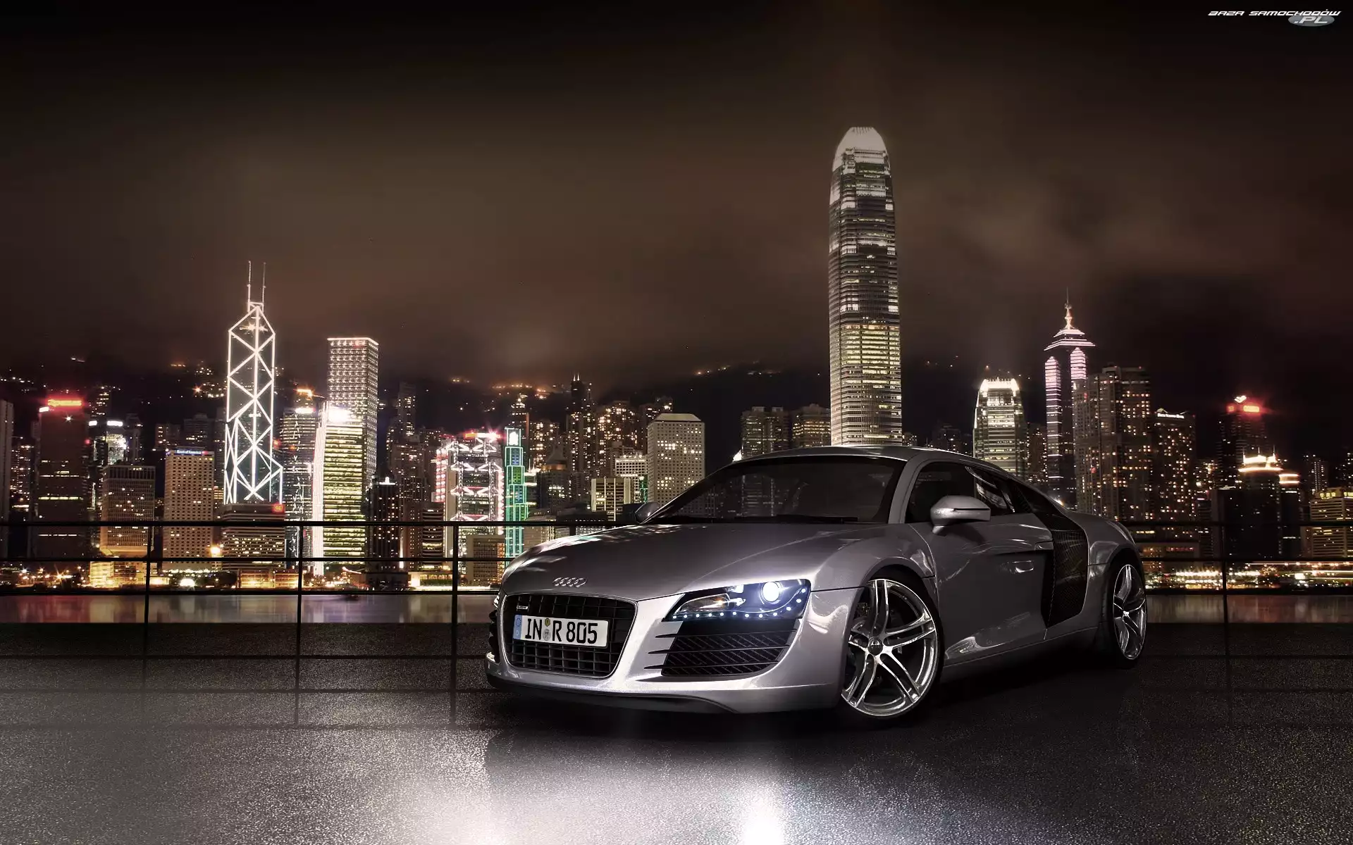 Nocą, Audi R8, Miasto