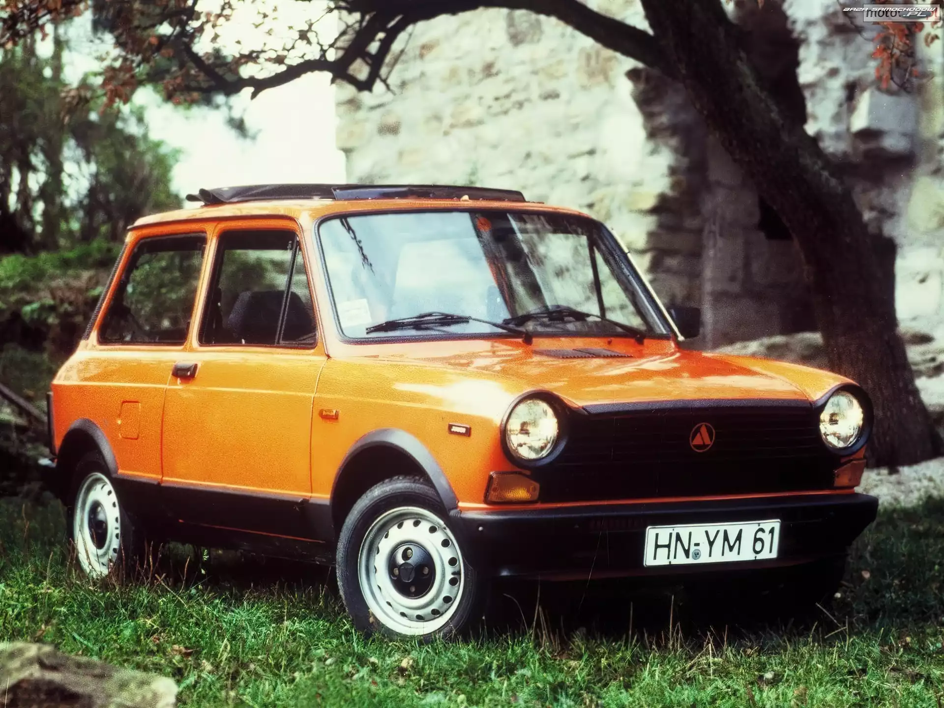 Ruiny, Rozsuwany, Autobianchi A112, Pomarańczowy, Dach