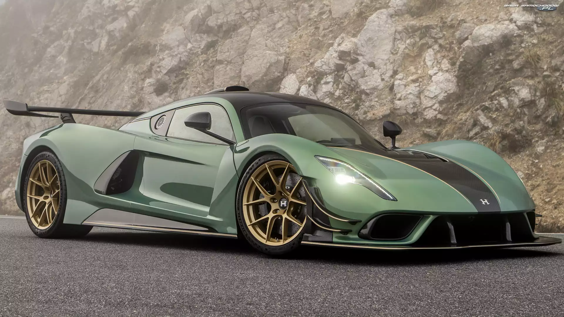 Zielony, Hennessey Venom F5, Elemental Green, Stealth Series