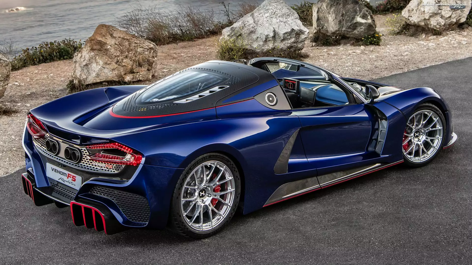 Niebieski, Hennessey Venom F5, Hypersonic Blue, Stealth Series