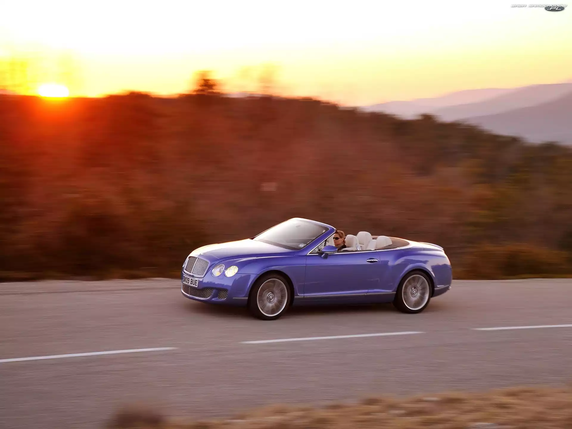Słońca, Bentley Continental GTC, Zachód