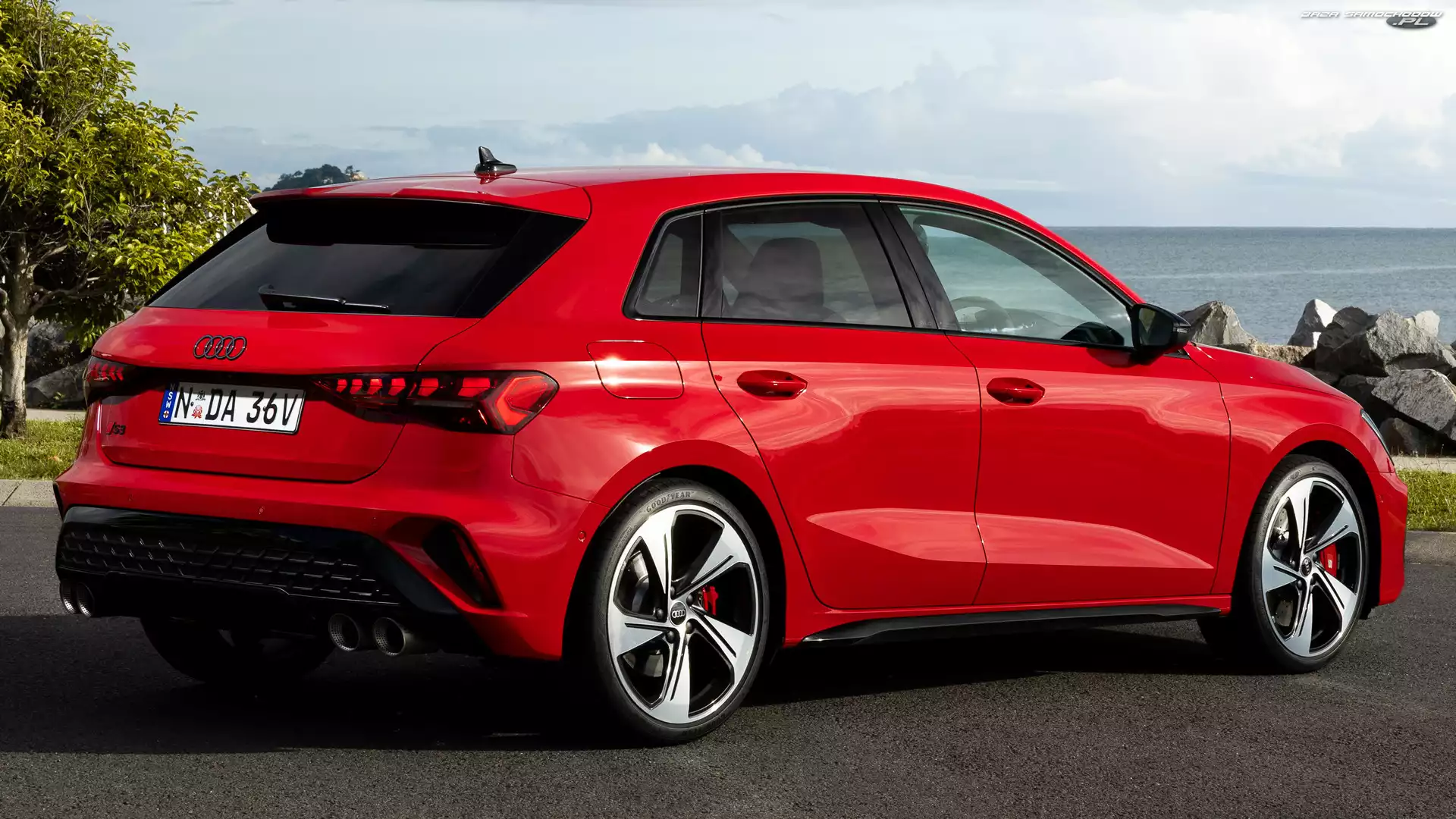 Czerwone, Audi S3, Sportback