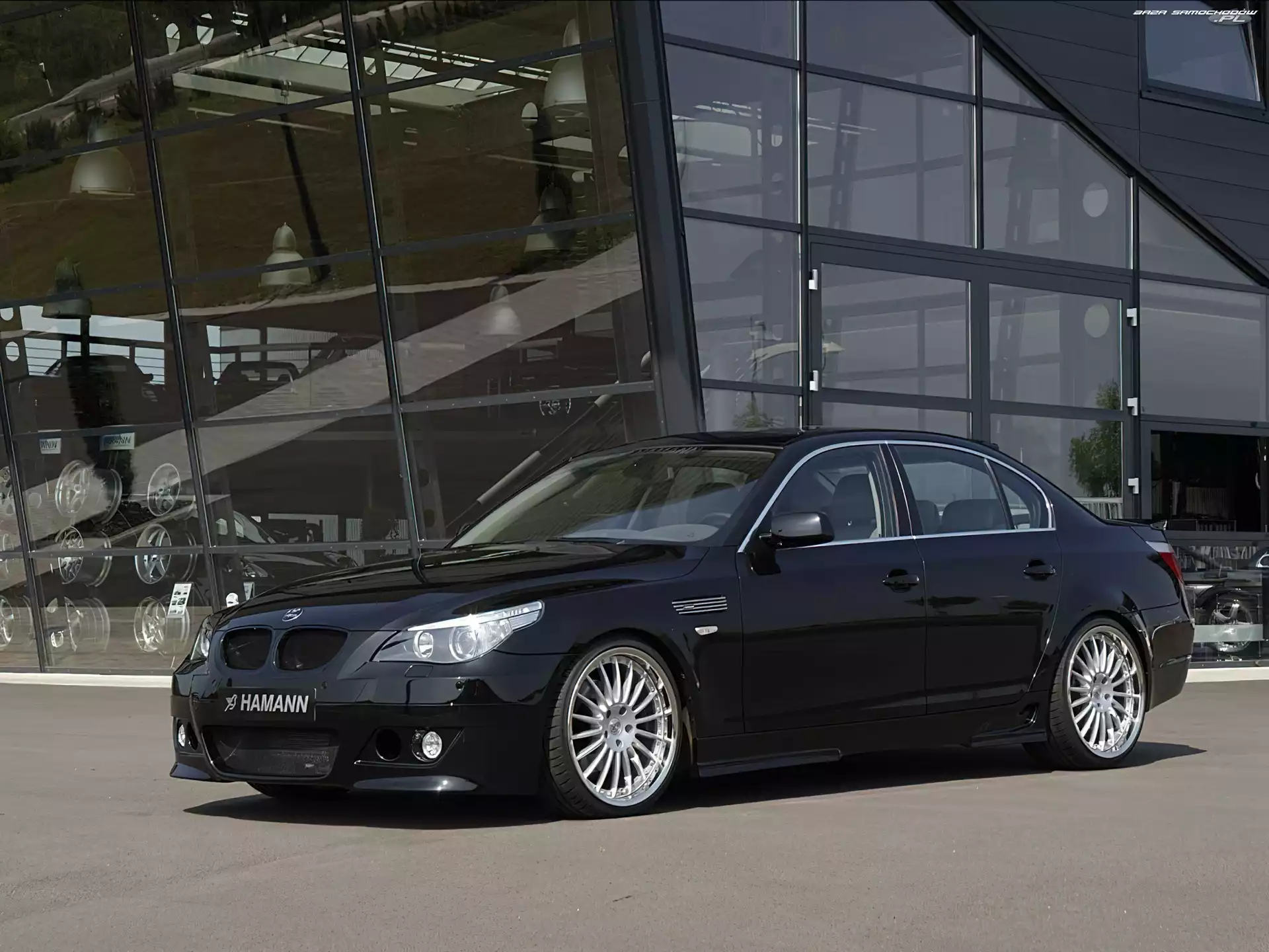 Szkło, Budynek, BMW 5, Czarny, E60