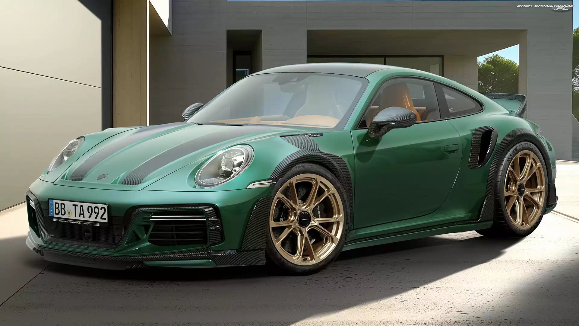 Techart GTstreet R Touring, Zielone, Porsche 911 Turbo