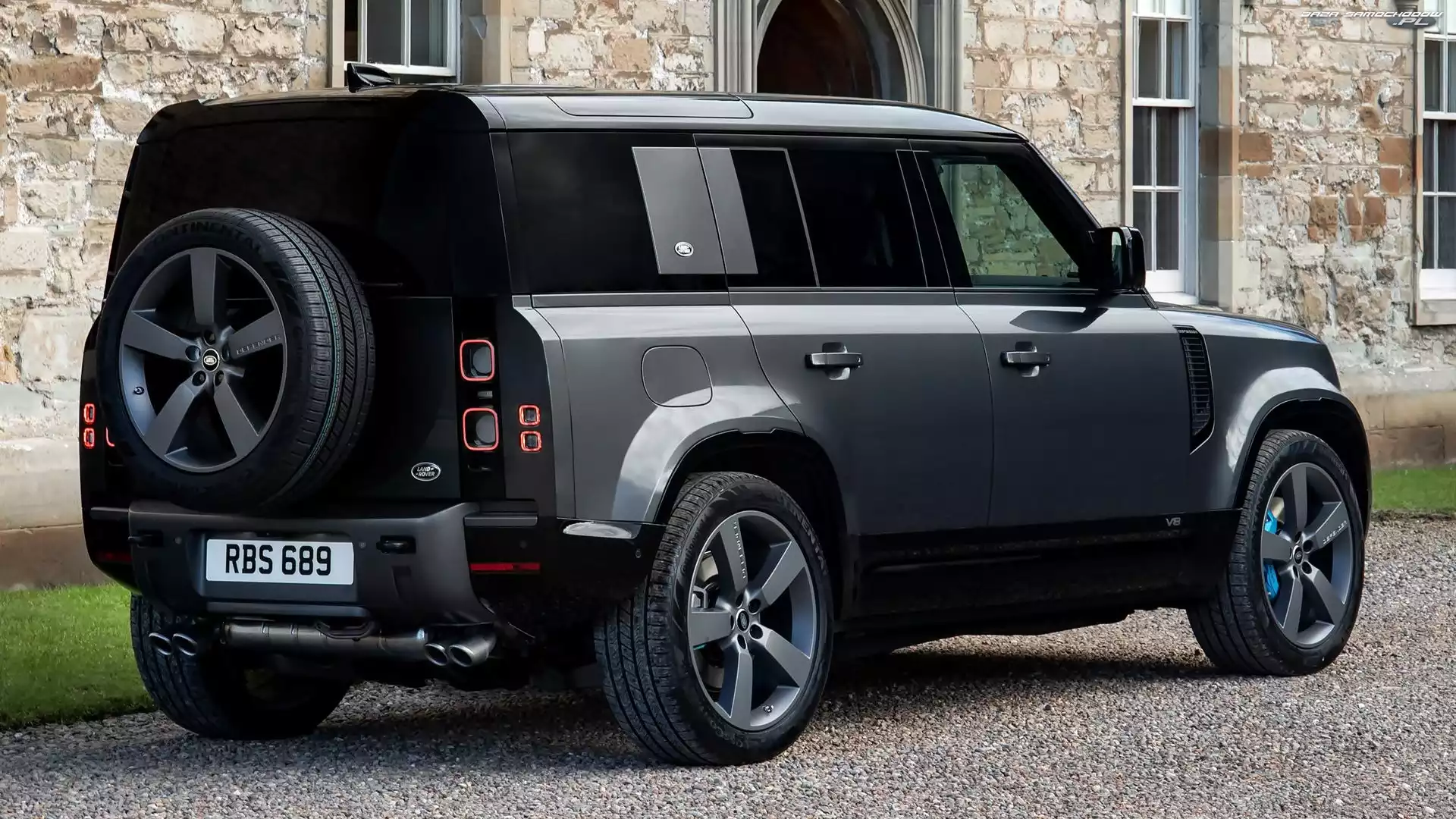 Tył, Czarny, Land Rover Defender 110