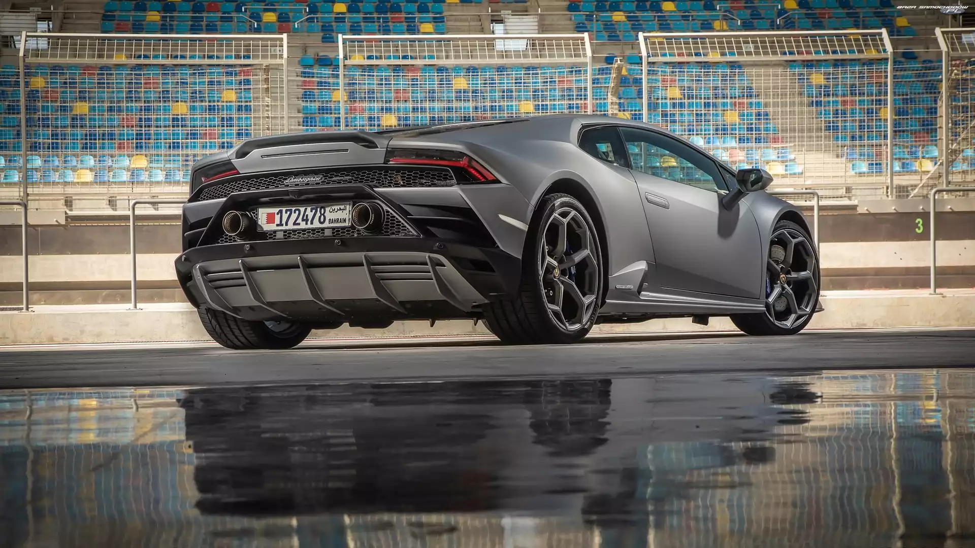 Tył, Srebrne, Lamborghini Huracan