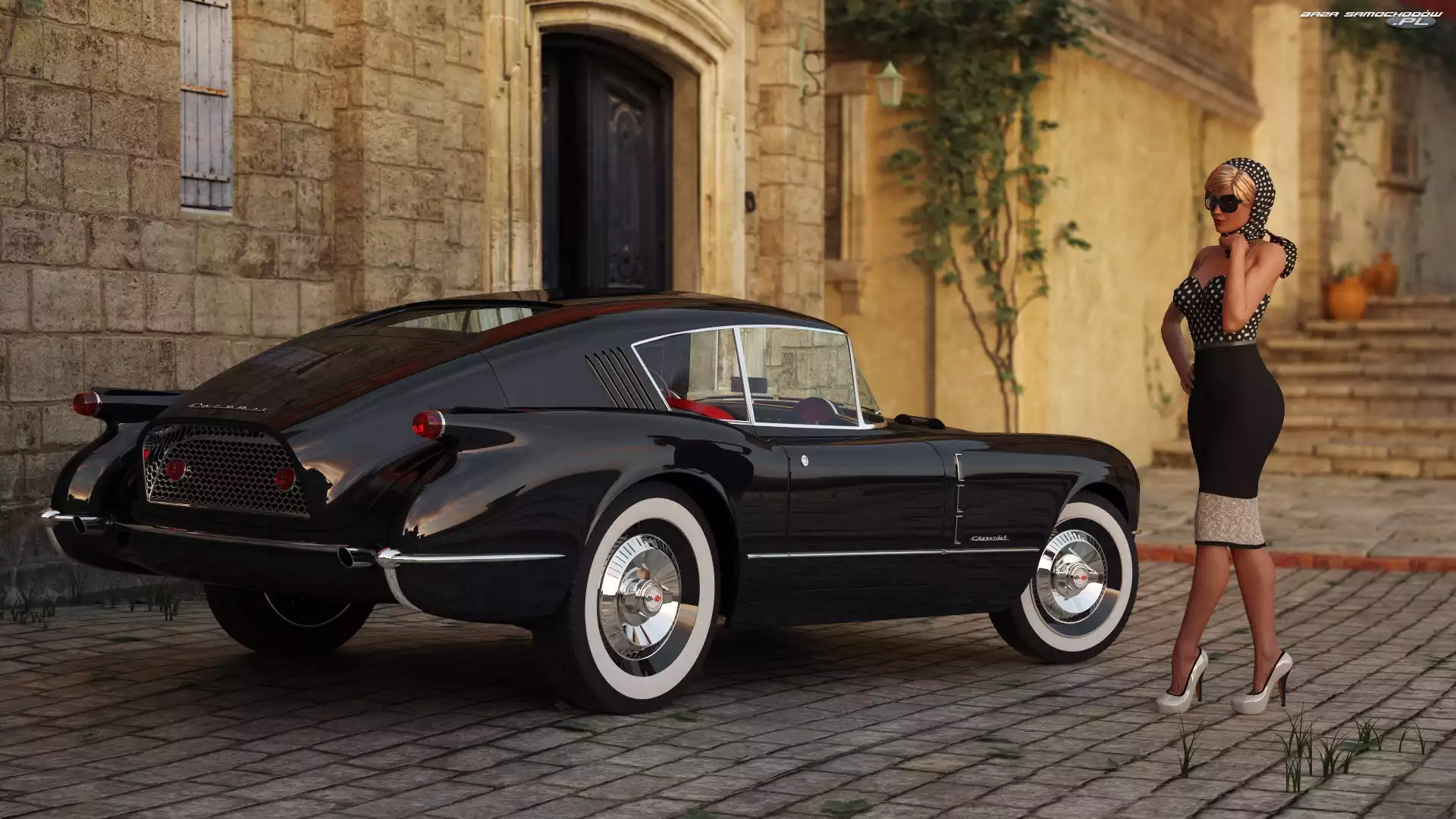 Zabytkowy, Corvair, Chevrolet, Kobieta, Corvette