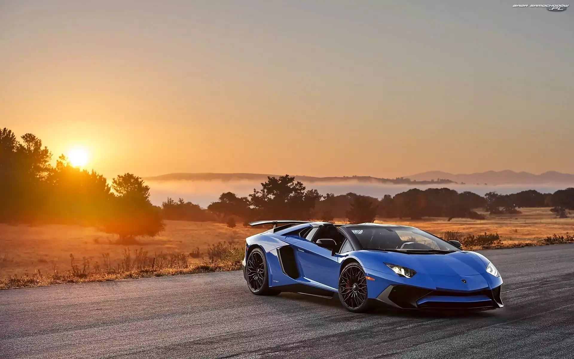Zachód słońca, Lamborghini Aventador, LP-750